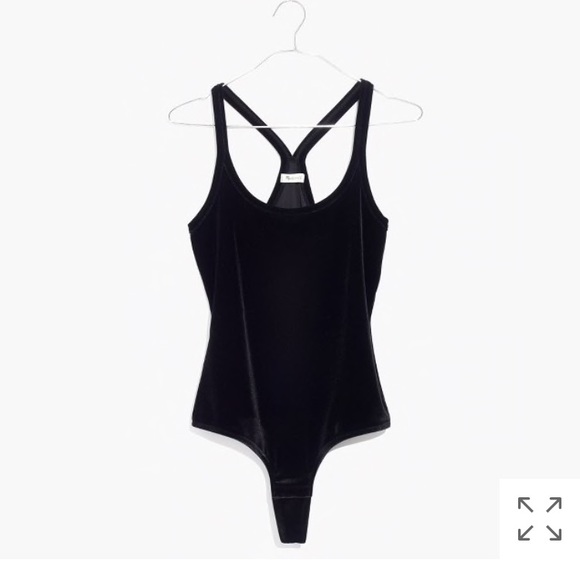 Black Madewell Velvet Bodysuit - Picture 2 of 2